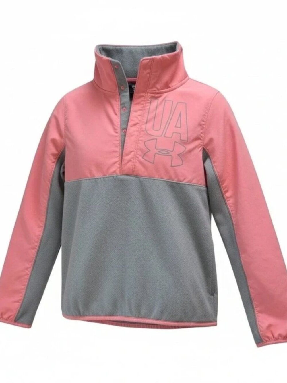Under Armour Pink & Gray Girls' Half-Zip Pullover Size Youth Medium